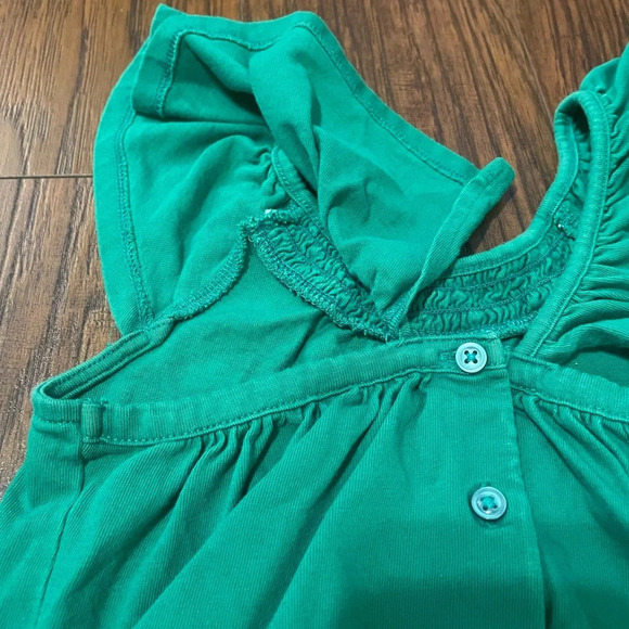 Janie & Jack Green Flutter Sleeve Tank Top, Size 4, Smocked, Buttons, Girl - Picture 5 of 5
